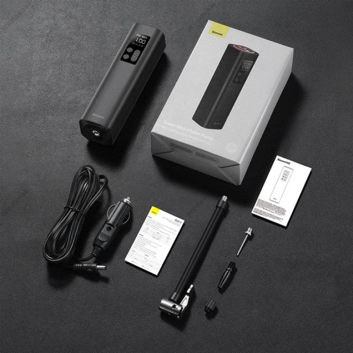 Автомобільний компресор насос Baseus Super Mini Inflator Pump Black (CRCQ000001)