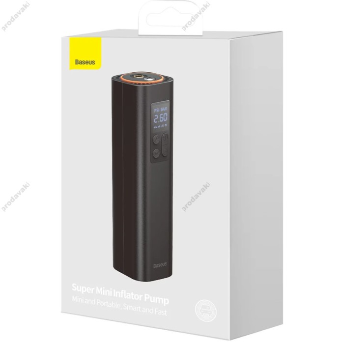 Автомобільний компресор насос Baseus Super Mini Inflator Pump Black (CRCQ000001)
