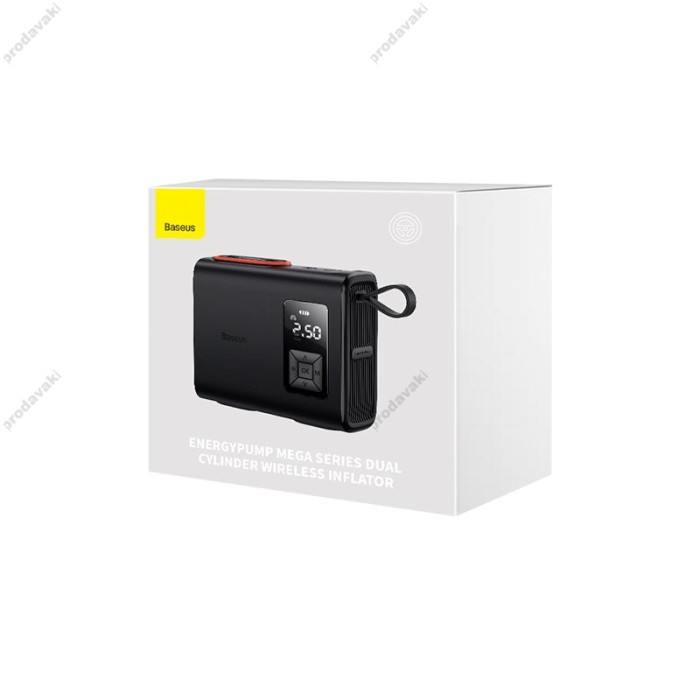 Автомобільний компресор насос Baseus Mega EnergyPump Series Dual Cylinder Wireless Inflator 6000 mAh Black CRNL060001