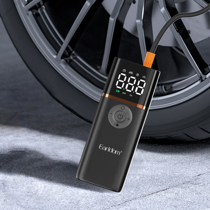 Автомобільний компресор насос Earldom ET-V4 Car Air Pump 4000 mAh Black