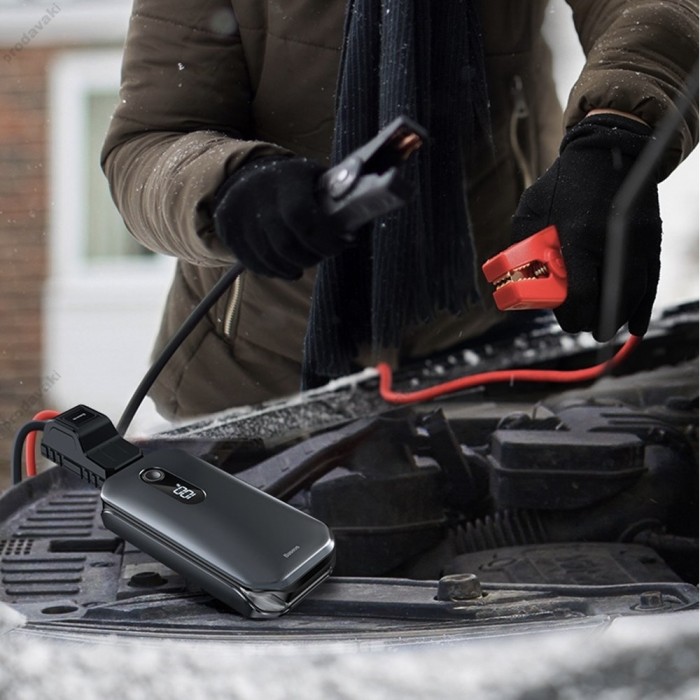 Пусковий зарядний пристрій бустер Baseus Super Energy Pro Car Jump Starter піковий 1000A 12000mAh Black (CRJS03-01)