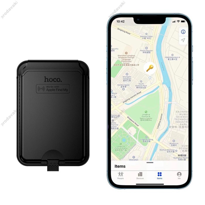 Пошуковий трекер HOCO E91I Tiger smart anti-lost magnetic card holder IOS Black