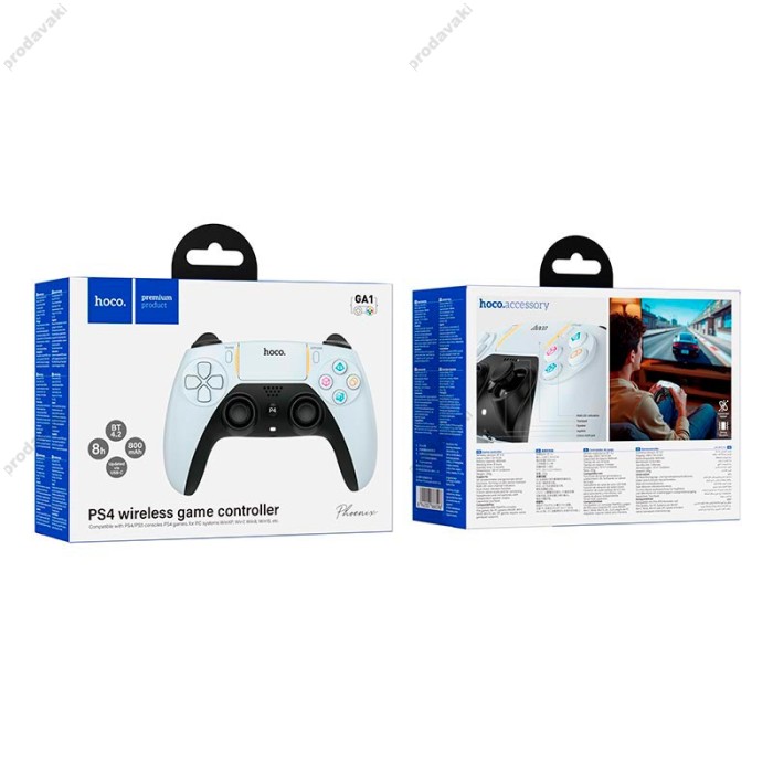 Джойстик ігровий контролер HOCO GA1 Phoenix PS4/PC Wireless Game Controller White