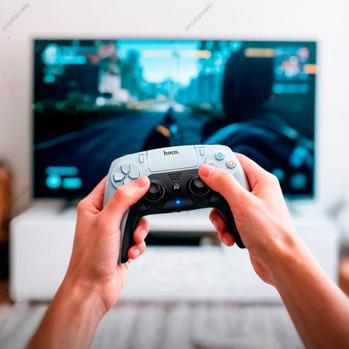 Джойстик ігровий контролер HOCO GA1 Phoenix PS4/PC Wireless Game Controller White