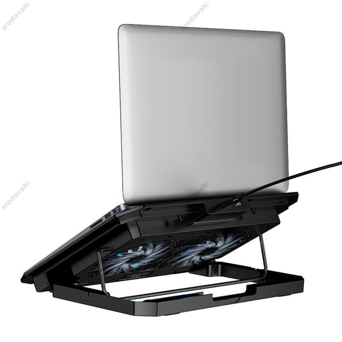 Підставка для ноутбука та MacBook Hoco GA4 Jade laptop cooling stand RGB 12-17" Black