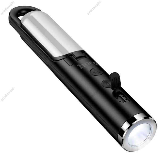 Лампа зовнішня (кемпінгова лампа) HOCO HX13 Multifunctional 2-in-1 Camping Light Black