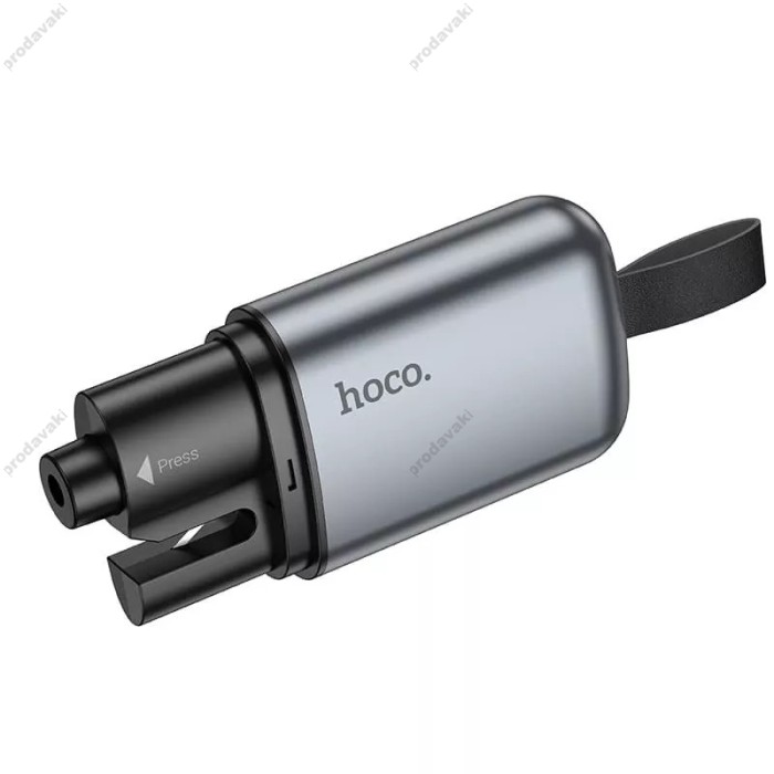 Автомобільний молоток - ніж для ремнів безпеки Hoco ZP15 King car safety hammer Grey