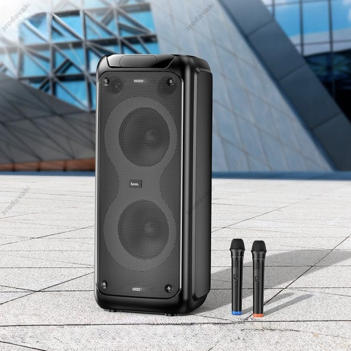 Портативна колонка система караоке Bluetooth Hoco DS58 з 2-ма мікрофонами 120W Black