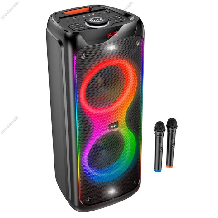 Портативна колонка система караоке Bluetooth Hoco DS58 з 2-ма мікрофонами 120W Black