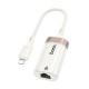 Мережевий адаптер HOCO UA41A Crystal ethernet адаптер Lightning to RJ45 100 Mbps 0.145m White-gold