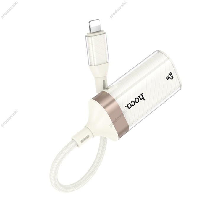 Мережевий адаптер HOCO UA41A Crystal ethernet адаптер Lightning to RJ45 100 Mbps 0.145m White-gold