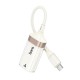 Мережевий адаптер HOCO UA41B Crystal Ethernet адаптер Type-C to RJ45 100 Mbps 0.145m White-gold