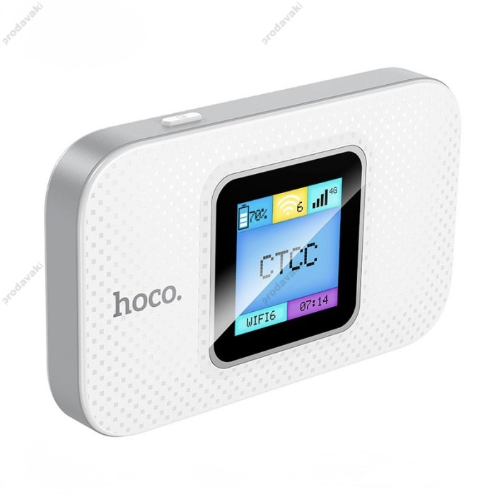 Роутер маршрутизатор 4G Hoco DQ12 Portable WiFi with display (Europe Asia and Africa) LTE 150Mbps White