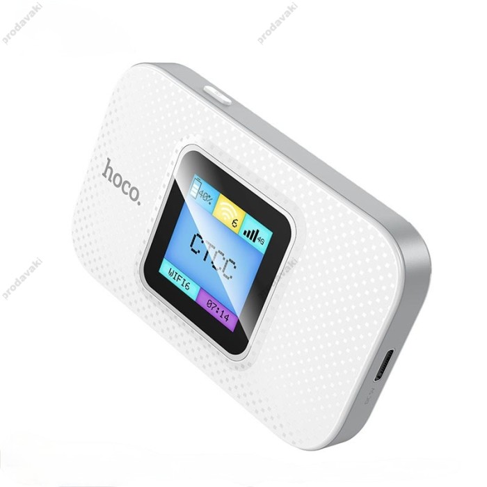 Роутер маршрутизатор 4G Hoco DQ12 Portable WiFi with display (Europe Asia and Africa) LTE 150Mbps White