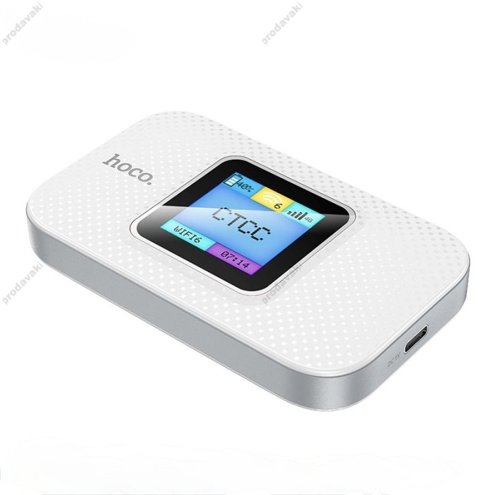 Роутер маршрутизатор 4G Hoco DQ12 Portable WiFi with display (Europe Asia and Africa) LTE 150Mbps White