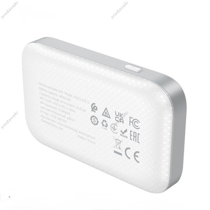 Роутер маршрутизатор 4G Hoco DQ12 Portable WiFi with display (Europe Asia and Africa) LTE 150Mbps White