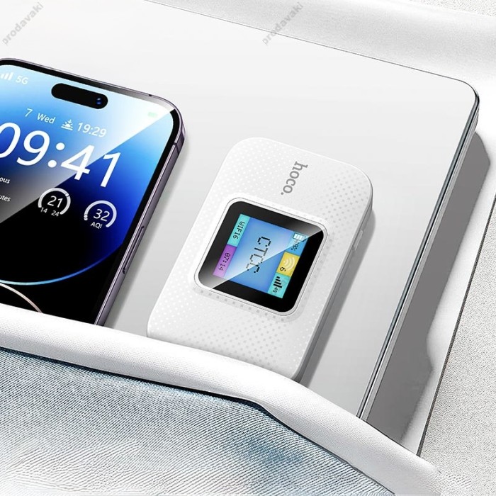 Роутер маршрутизатор 4G Hoco DQ12 Portable WiFi with display (Europe Asia and Africa) LTE 150Mbps White