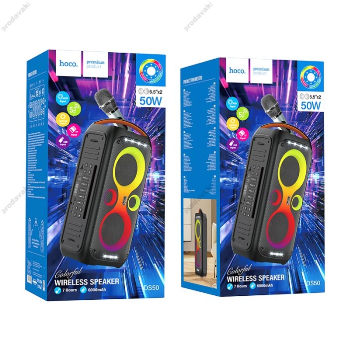 Портативна колонка Bluetooth Hoco DS50 Magnificent BT5.3 USB/AUX/TF 50W Black
