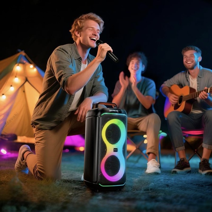 Портативна колонка Bluetooth Hoco DS74 Sound outdoor RGB BT5.0 FM/USB/AUX/TF 40W Black