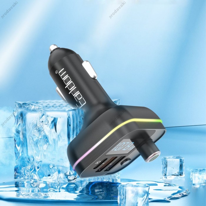 FM - трансмітер Earldom ET-M87 Car Charger 3.1A 2U 1C Black