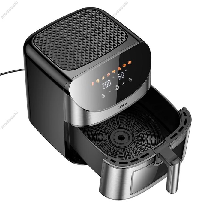 Аерогриль HOCO HE21 air fryer with touch screen and window 8L 1700W Black