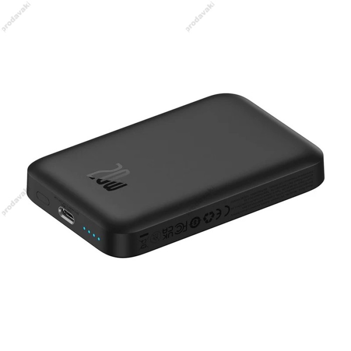 Повербанк портативний акумулятор Power bank Baseus Magnetic Mini Air MagSafe магнітний 20W 6000mAh Black