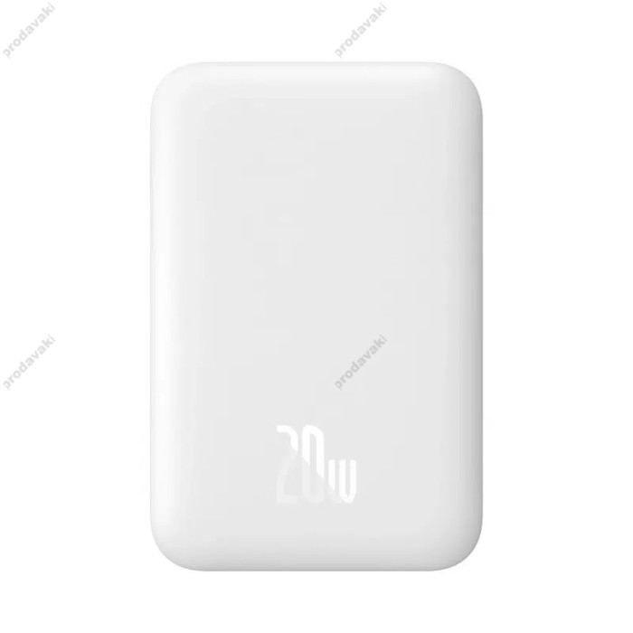 Повербанк портативний акумулятор Power bank Baseus Magnetic Mini Air MagSafe магнітний 20W 6000mAh White