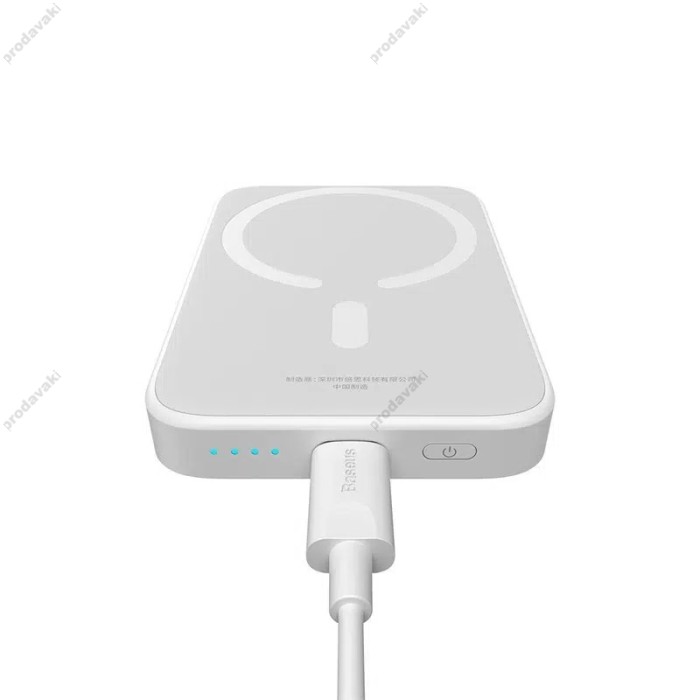 Повербанк портативний акумулятор Power bank Baseus Magnetic Mini Air MagSafe магнітний 20W 6000mAh White