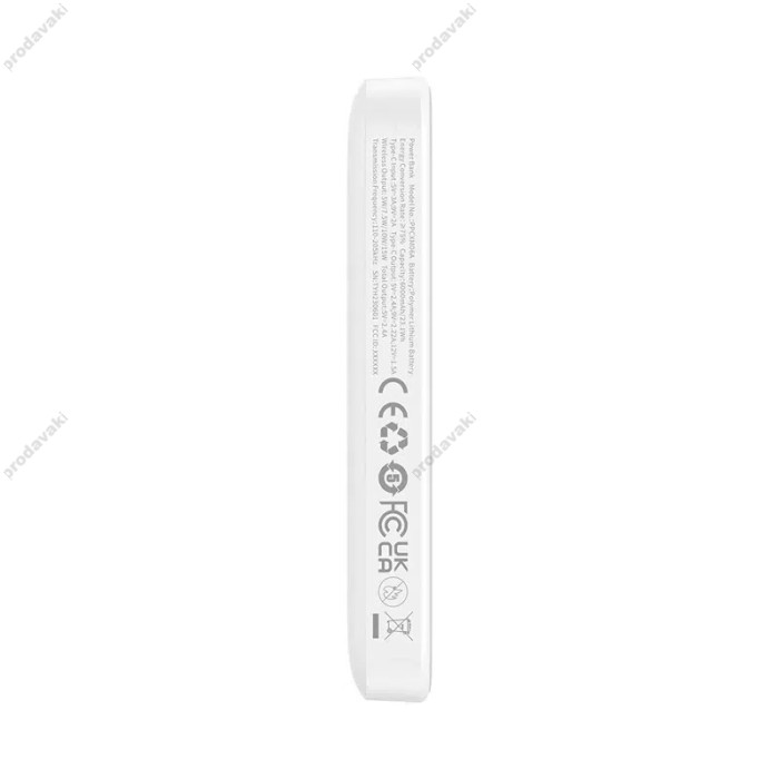 Повербанк портативний акумулятор Power bank Baseus Magnetic Mini Air MagSafe магнітний 20W 6000mAh White