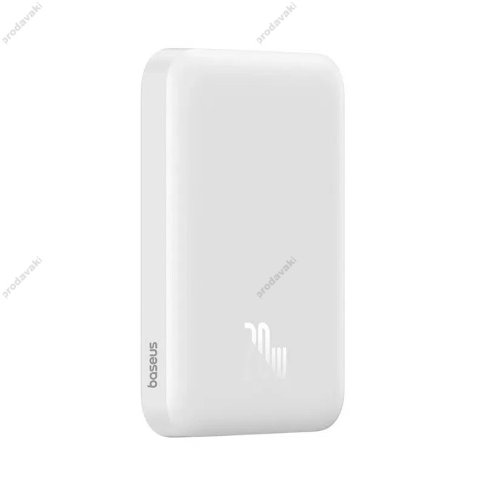 Повербанк портативний акумулятор Power bank Baseus Magnetic Mini Air MagSafe магнітний 20W 6000mAh White