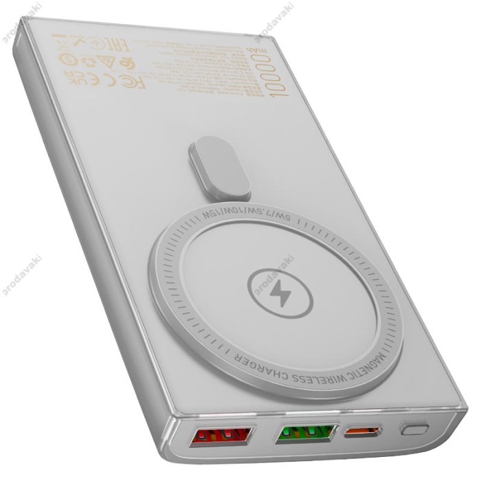 Повербанк портативний акумулятор Power bank Hoco Q22 Taurus MagSafe 22.5W 10000 mAh Grey