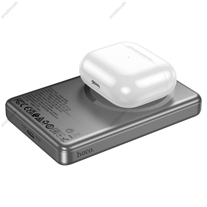 Повербанк портативний акумулятор Power bank Hoco Q26A Joy MagSafe магнітний 20W 10000 mAh Metal Grey