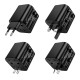 Мережевий адаптер перехідник для розеток HOCO AC29 Changer Universal conversion plug 1000W Black