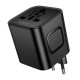 Мережевий адаптер перехідник для розеток HOCO AC29 Changer Universal conversion plug 1000W Black