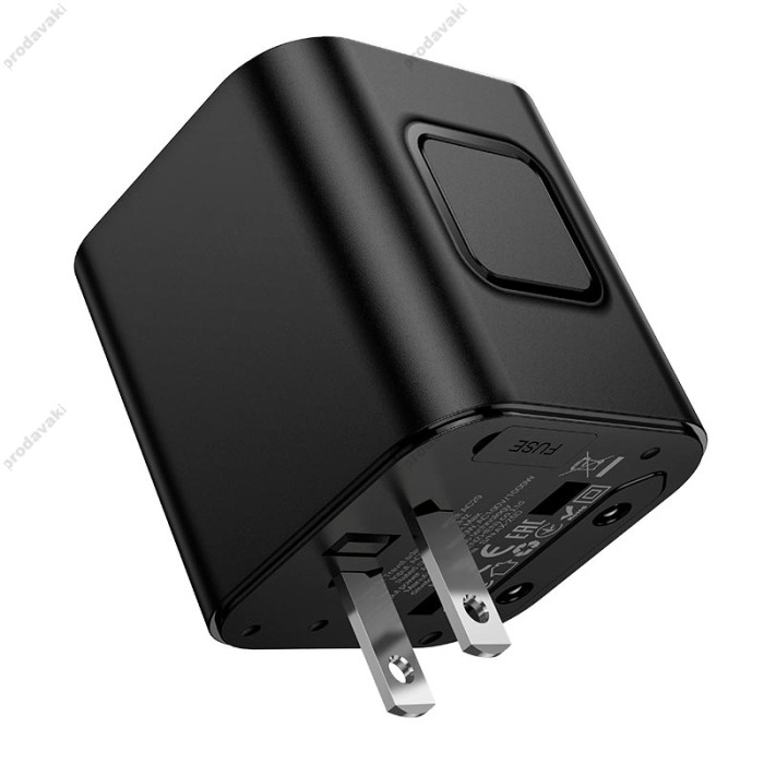 Мережевий адаптер перехідник для розеток HOCO AC29 Changer Universal conversion plug 1000W Black