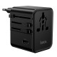 Мережевий адаптер перехідник для розеток HOCO AC30 Changer 4-port universal charger 1000W Black