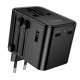 Мережевий адаптер перехідник для розеток HOCO AC30 Changer 4-port universal charger 1000W Black