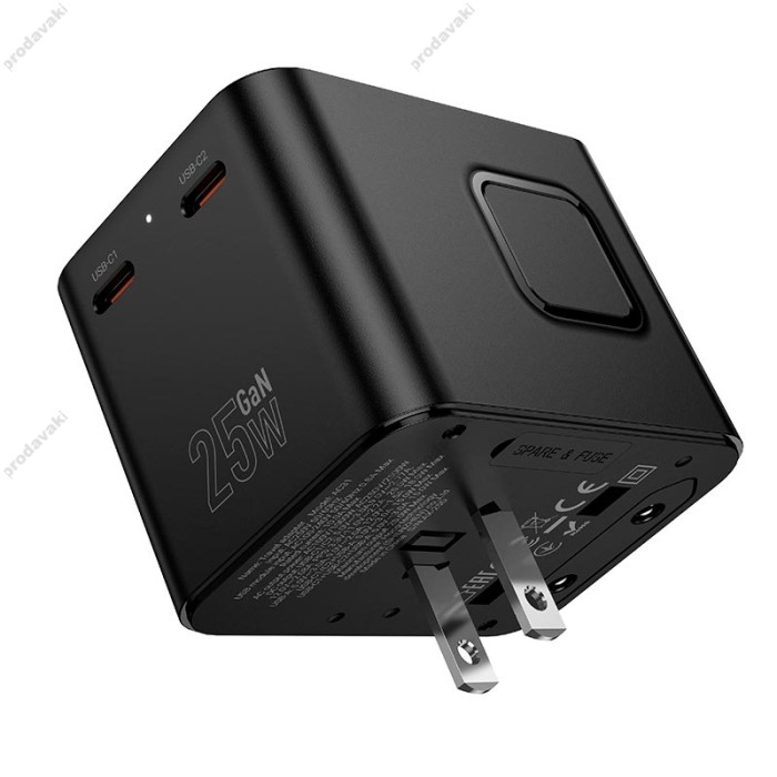 Мережевий адаптер перехідник для розеток HOCO AC31 Changer 3-port PD universal charger 1000W Black