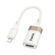 Перехідник HOCO UA39 Crystal Lightning male to USB female 2.0 adapter 480Mbps 0.125m White-gold