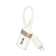 Перехідник HOCO UA39 Crystal Lightning male to USB female 2.0 adapter 480Mbps 0.125m White-gold