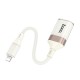 Перехідник HOCO UA39 Crystal Lightning male to USB female 2.0 adapter 480Mbps 0.125m White-gold