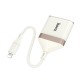 Кардрідер HOCO UA40 Crystal 2в1 card reader OTG Lightning White-gold
