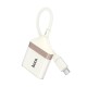 Кардрідер HOCO UA40 Crystal 2в1 card reader OTG Type-C White-gold