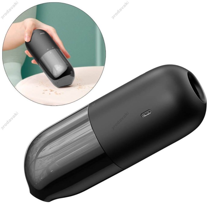 Портативний автомобільний пилосос Baseus C1 Capsule Vacuum Cleaner Black CRXCQC1-01