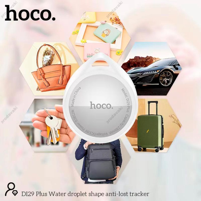 Пошуковий трекер HOCO DI29 Plus Water droplet shape anti-lost tracker IOS White