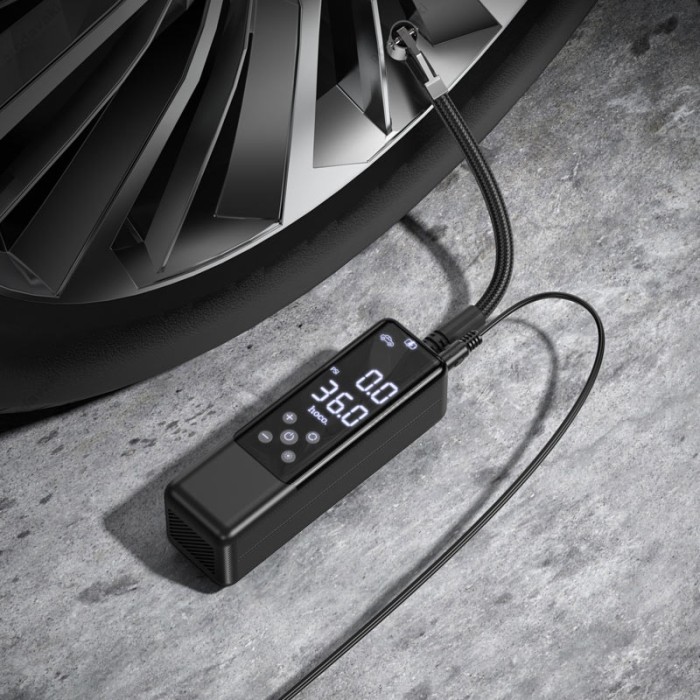 Автомобільний компресор насос Hoco ZP5 May smart air pump Black