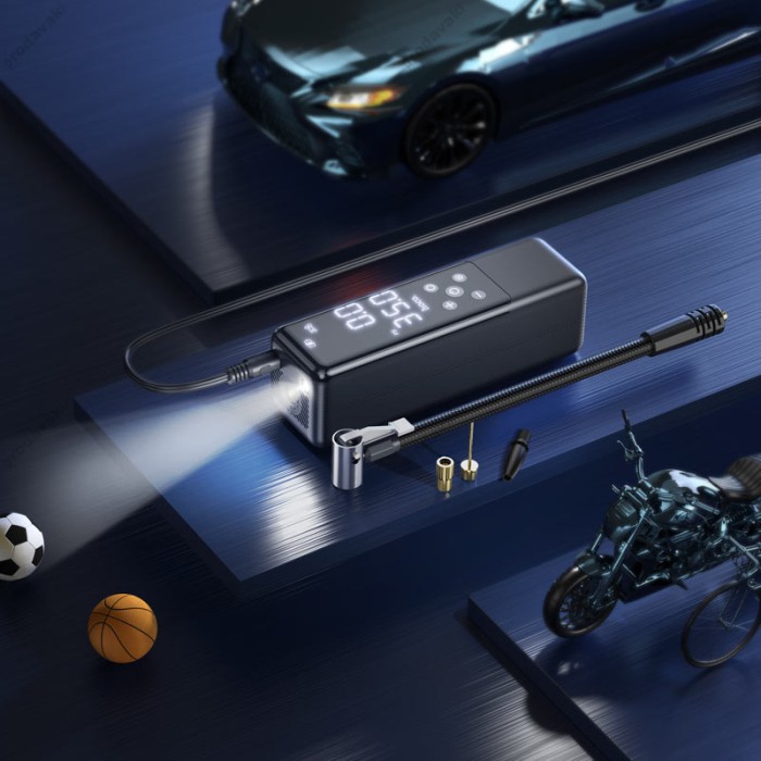 Автомобільний компресор насос Hoco ZP5 May smart air pump Black