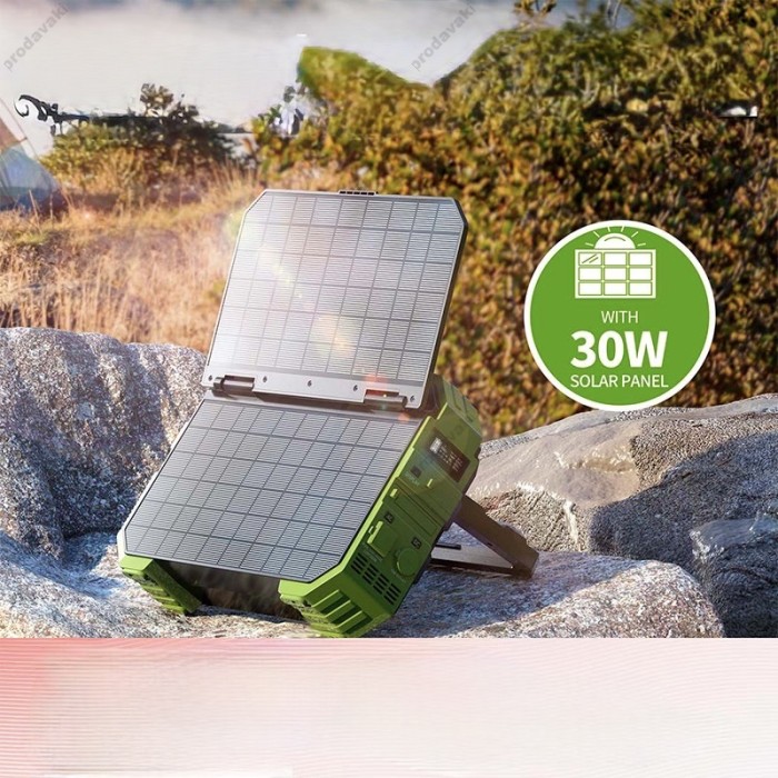 Портативна електростанція Browey Solar Panel 22w PN-600 EU Version AC/DC 2USB/Type-C 600W Green