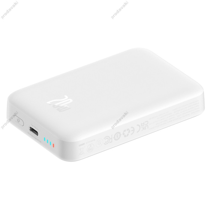 Повербанк портативний акумулятор Power Bank Baseus Magnetic Mini Air MagSafe магнітний 20W 10000 mAh White