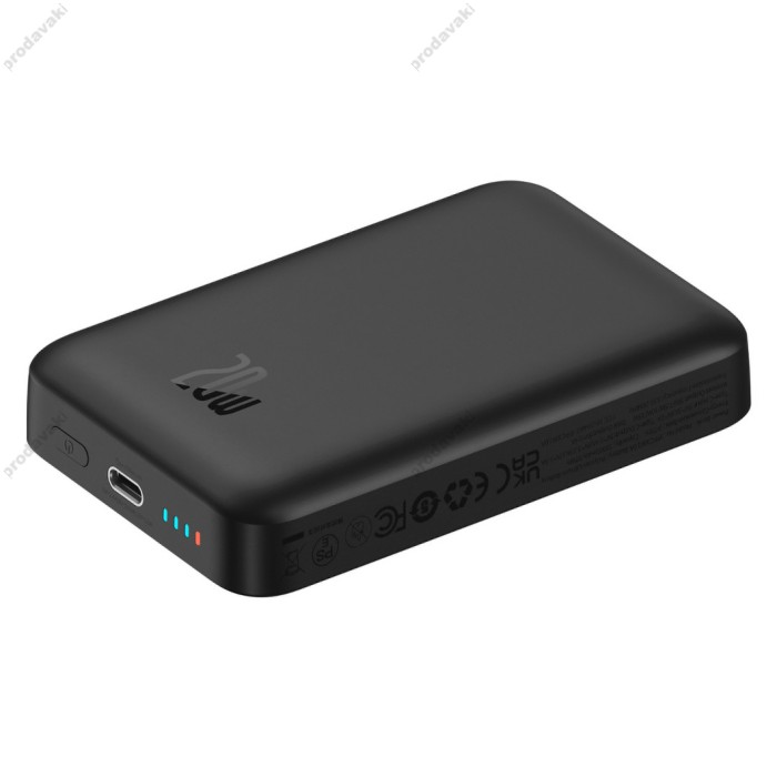 Повербанк портативний акумулятор Power bank Baseus Magnetic Mini Air MagSafe магнітний 20W 10000 mAh Black